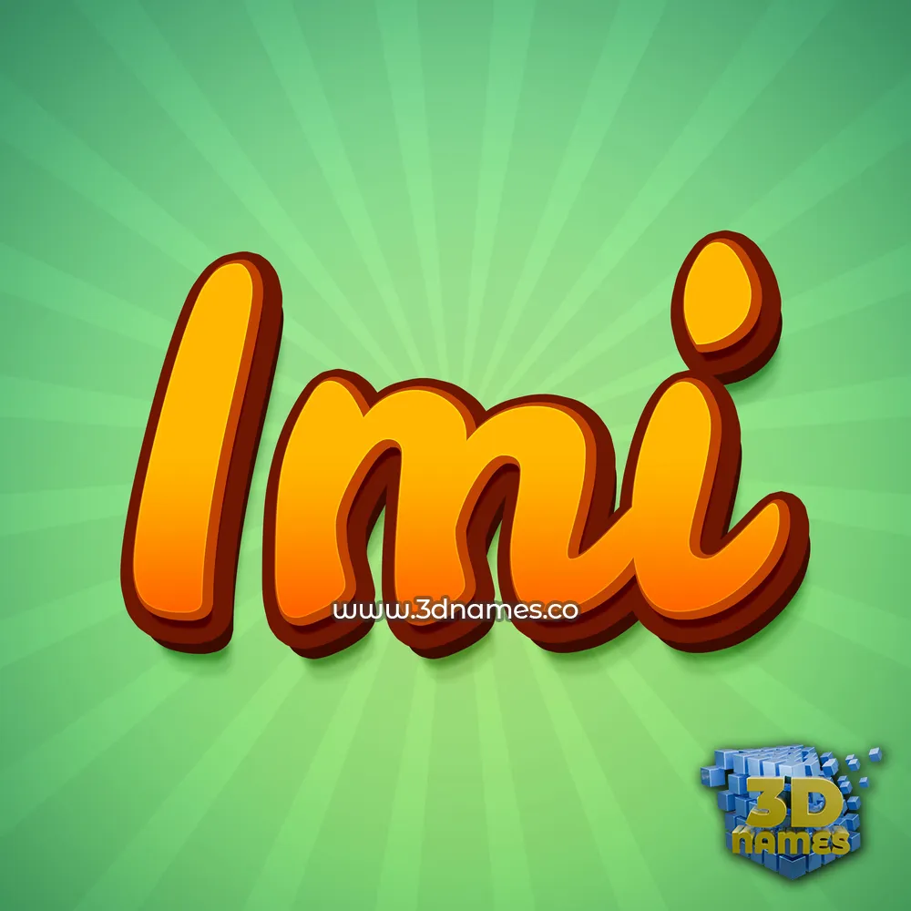imi in Green Rays style - 3D name wallpaper