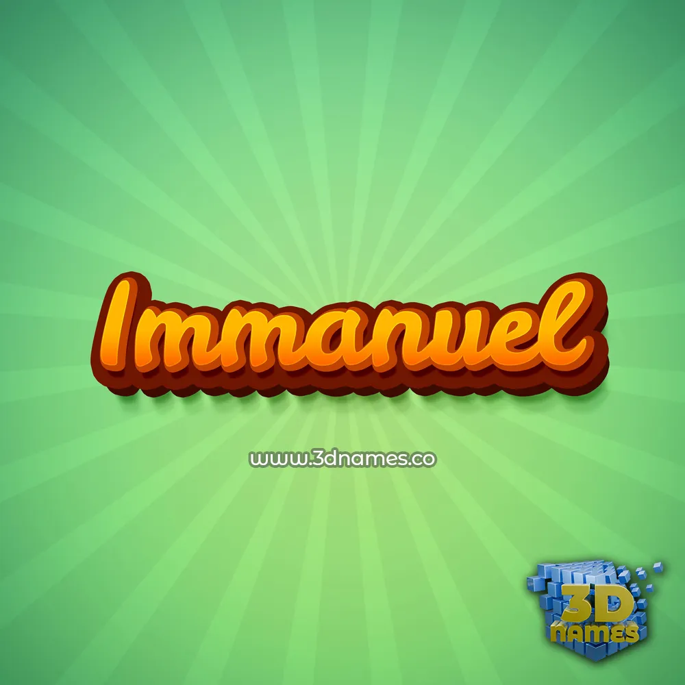 immanuel in Green Rays style - 3D name wallpaper