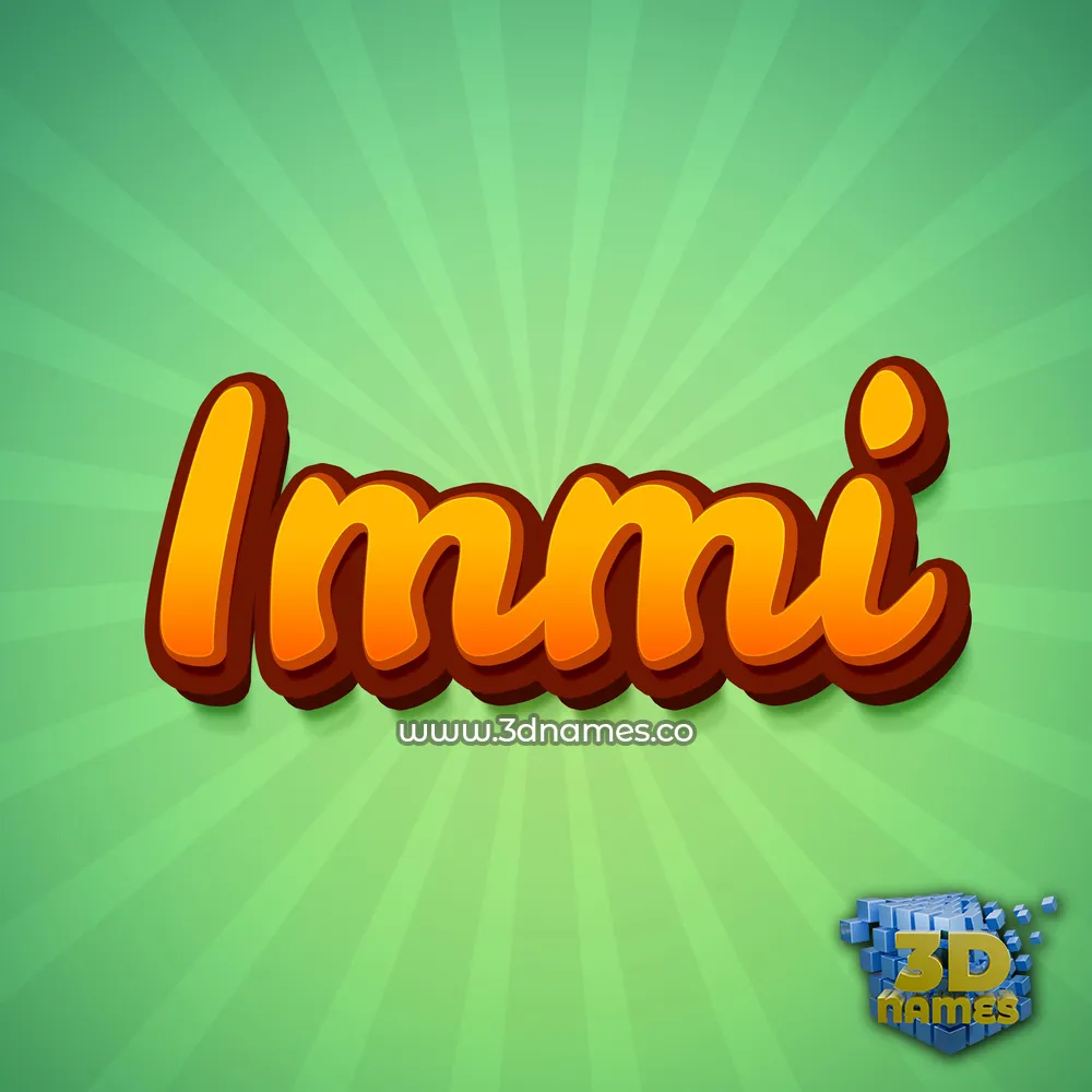 immi in Green Rays style - 3D name wallpaper