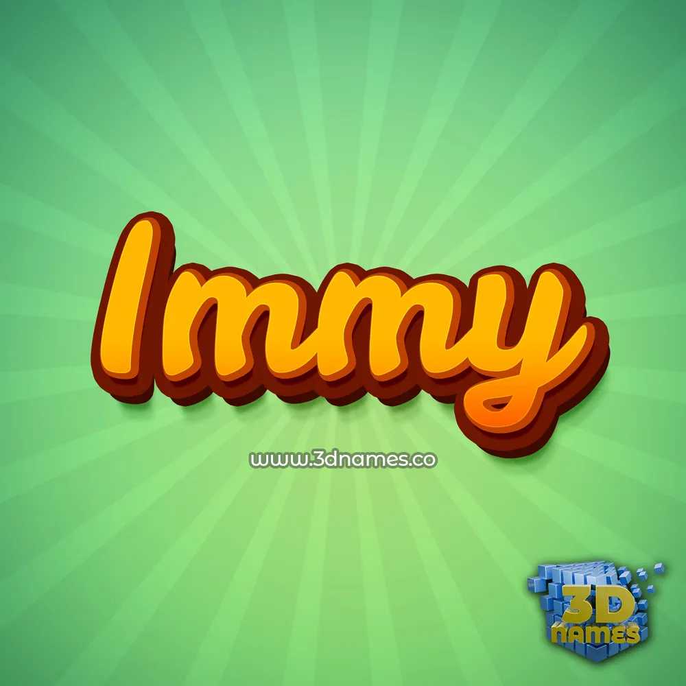 immy in Green Rays style - 3D name wallpaper
