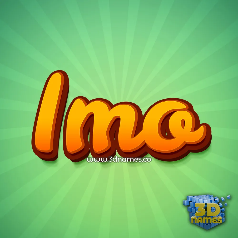 imo in Green Rays style - 3D name wallpaper