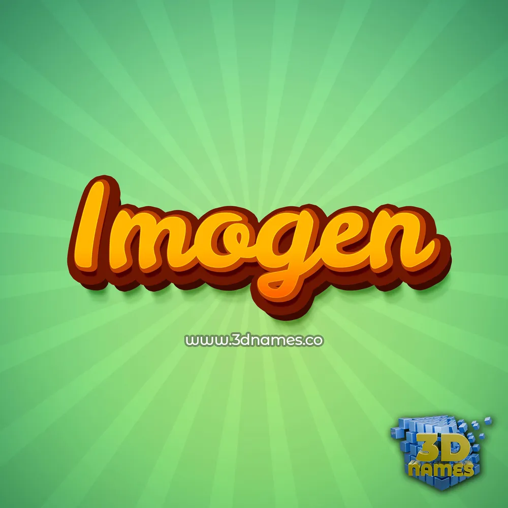 imogen in Green Rays style - 3D name wallpaper