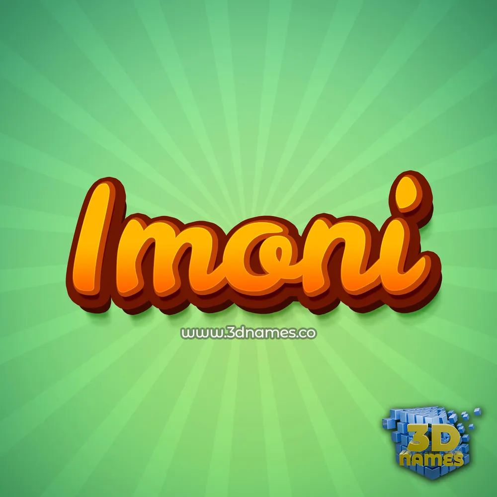 imoni in Green Rays style - 3D name wallpaper