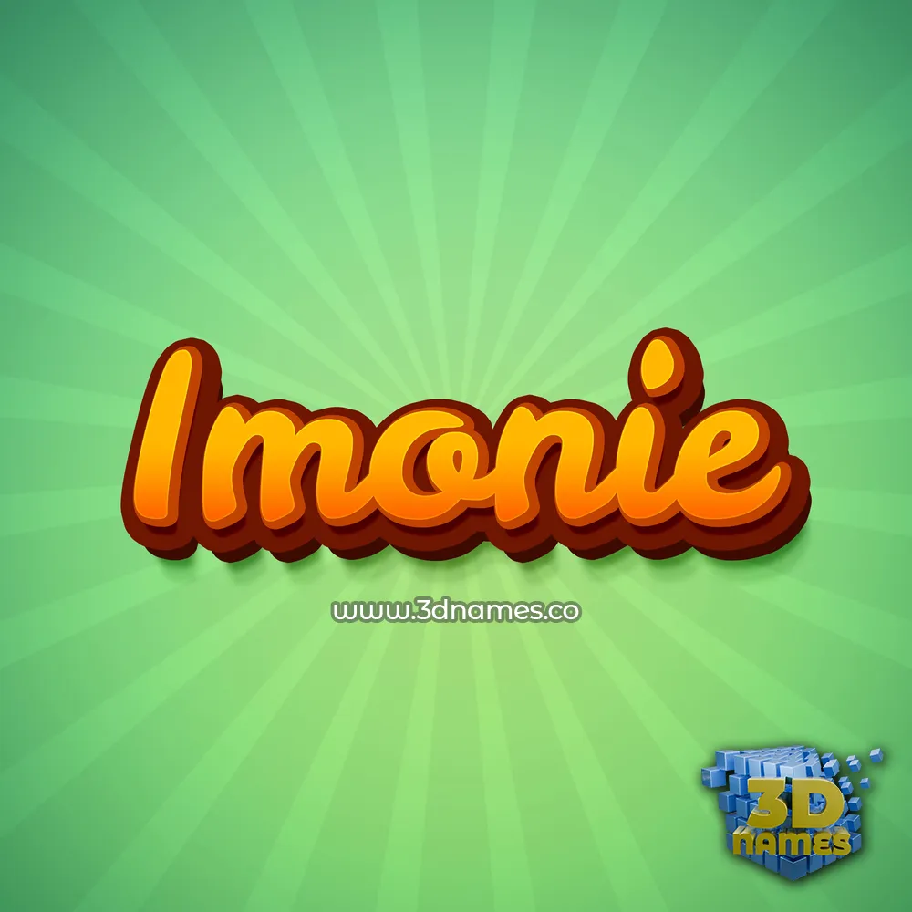 imonie in Green Rays style - 3D name wallpaper