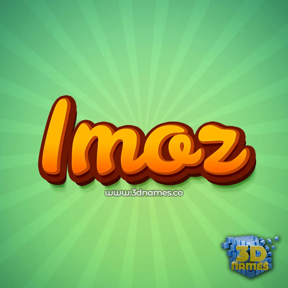 imoz in Green Rays style - 3D name wallpaper