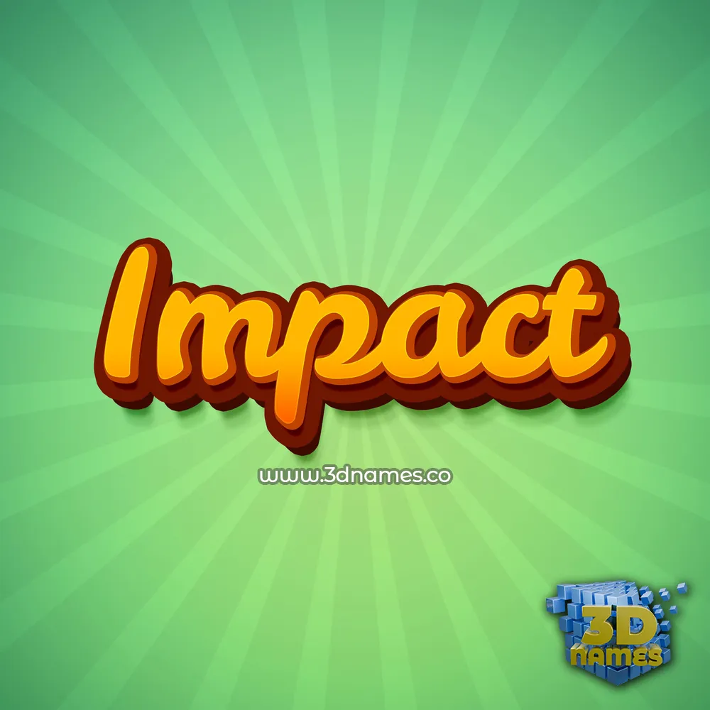 impact in Green Rays style - 3D name wallpaper