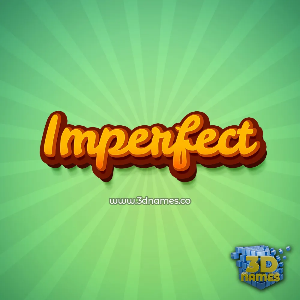 imperfect in Green Rays style - 3D name wallpaper