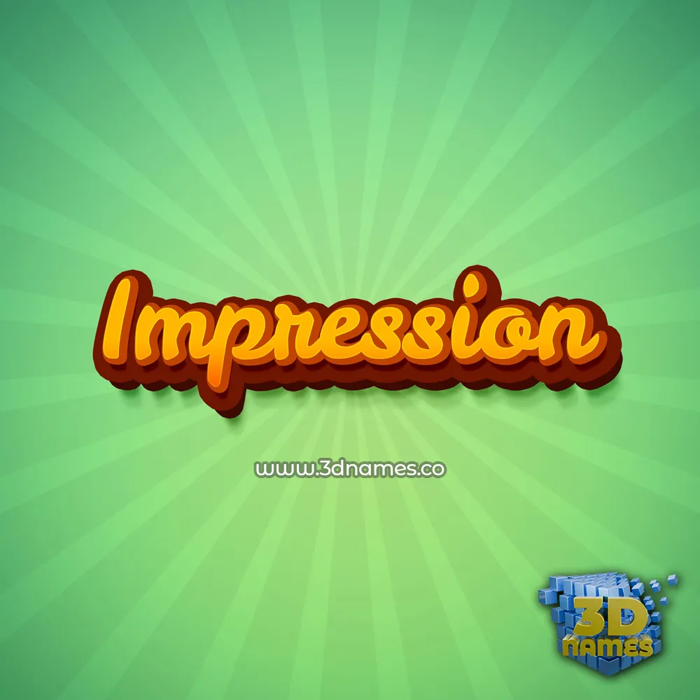 impression in Green Rays style - 3D name wallpaper