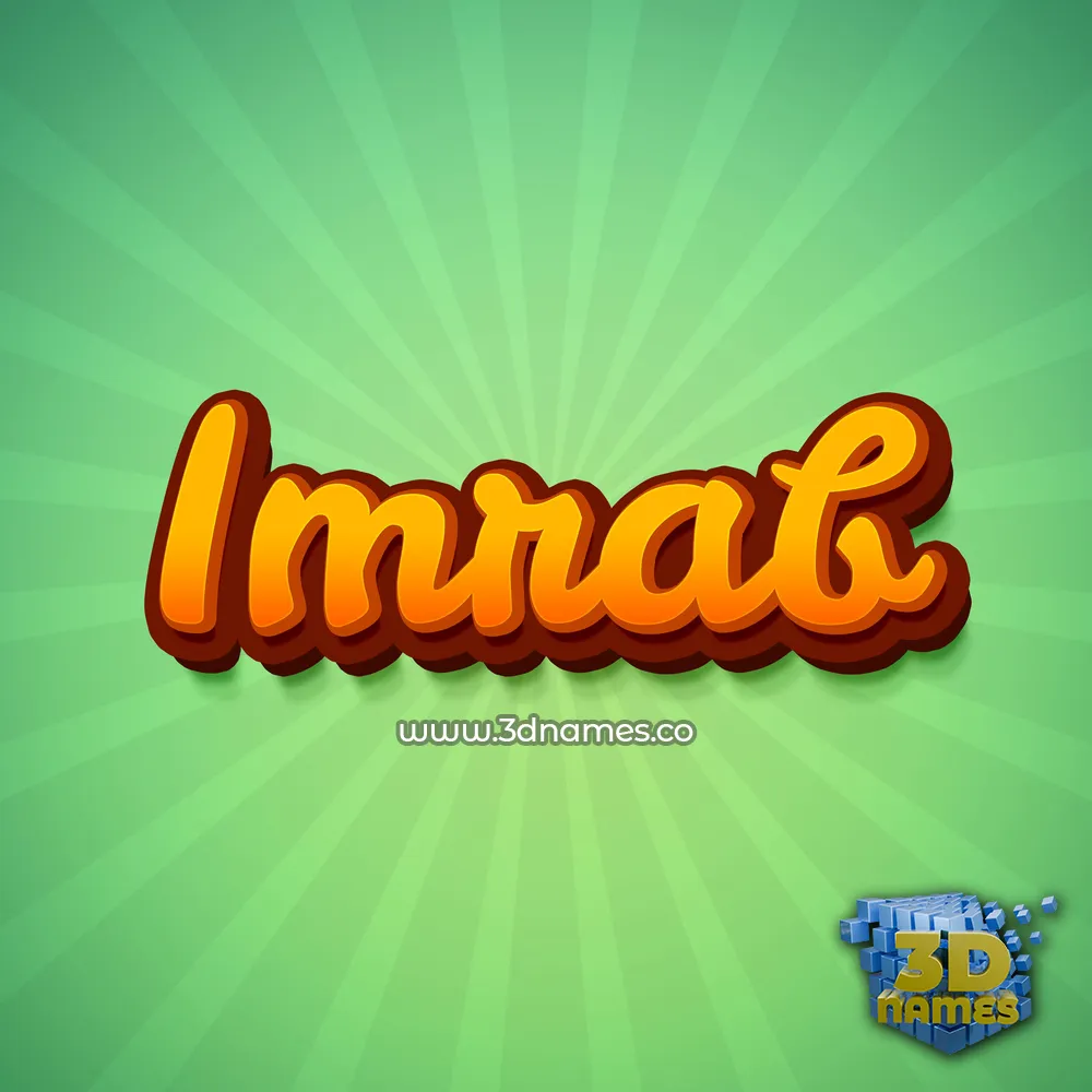 imrab in Green Rays style - 3D name wallpaper