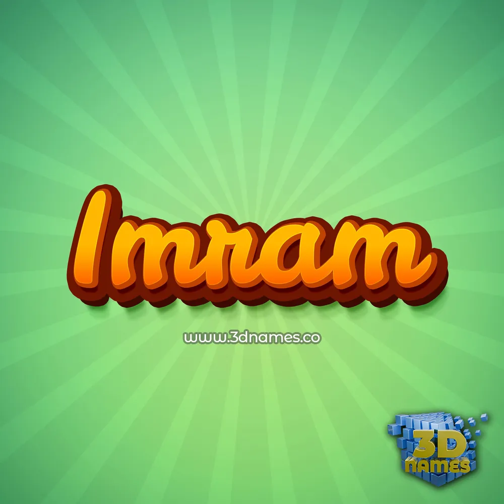 imram in Green Rays style - 3D name wallpaper