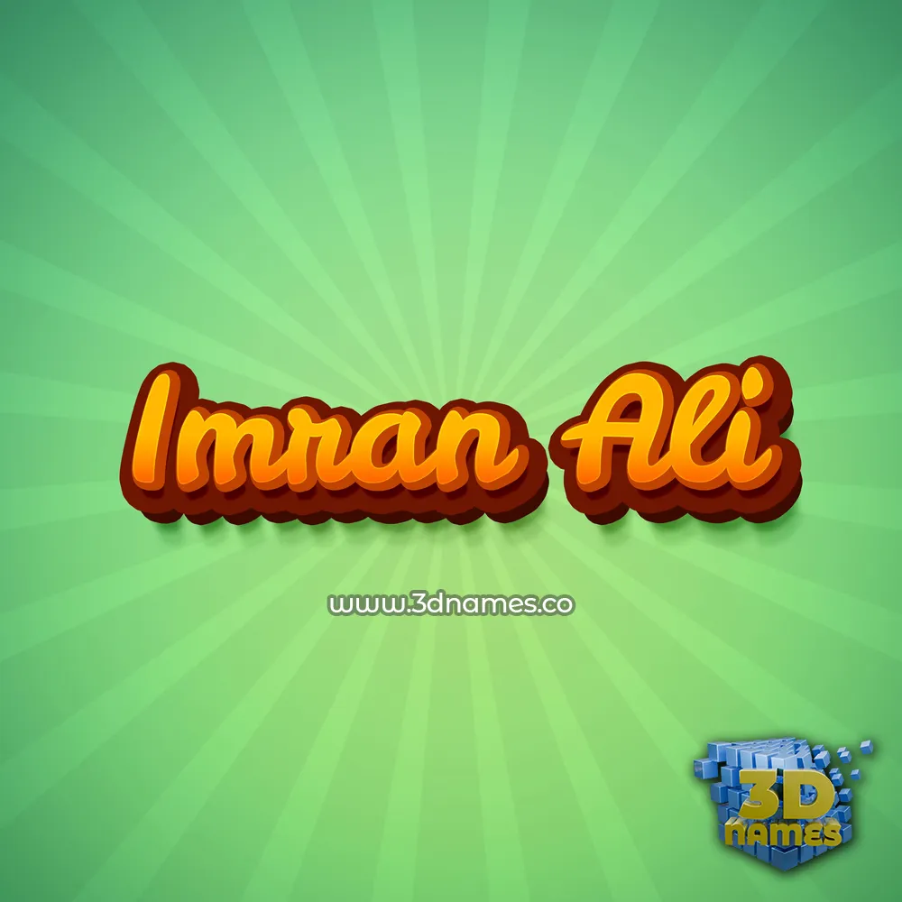 imran ali in Green Rays style - 3D name wallpaper