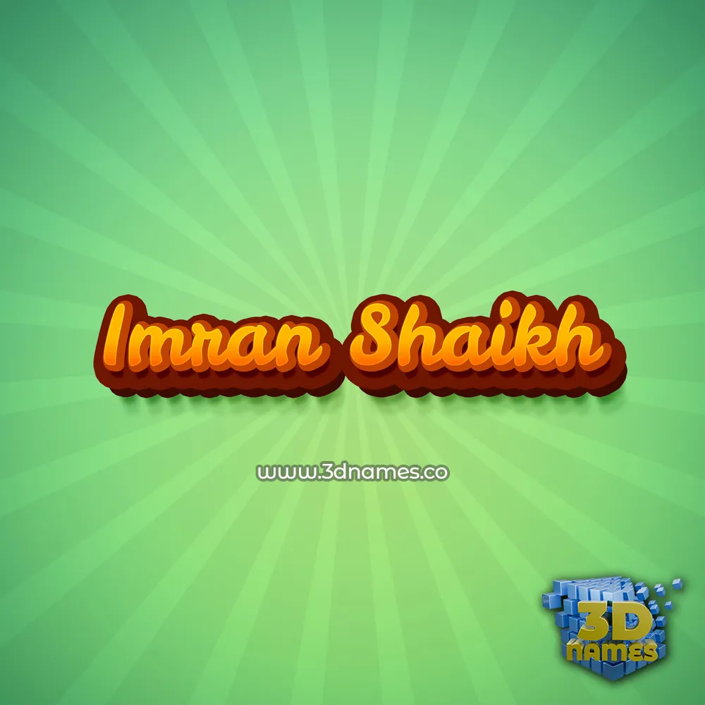 imran shaikh in Green Rays style - 3D name wallpaper