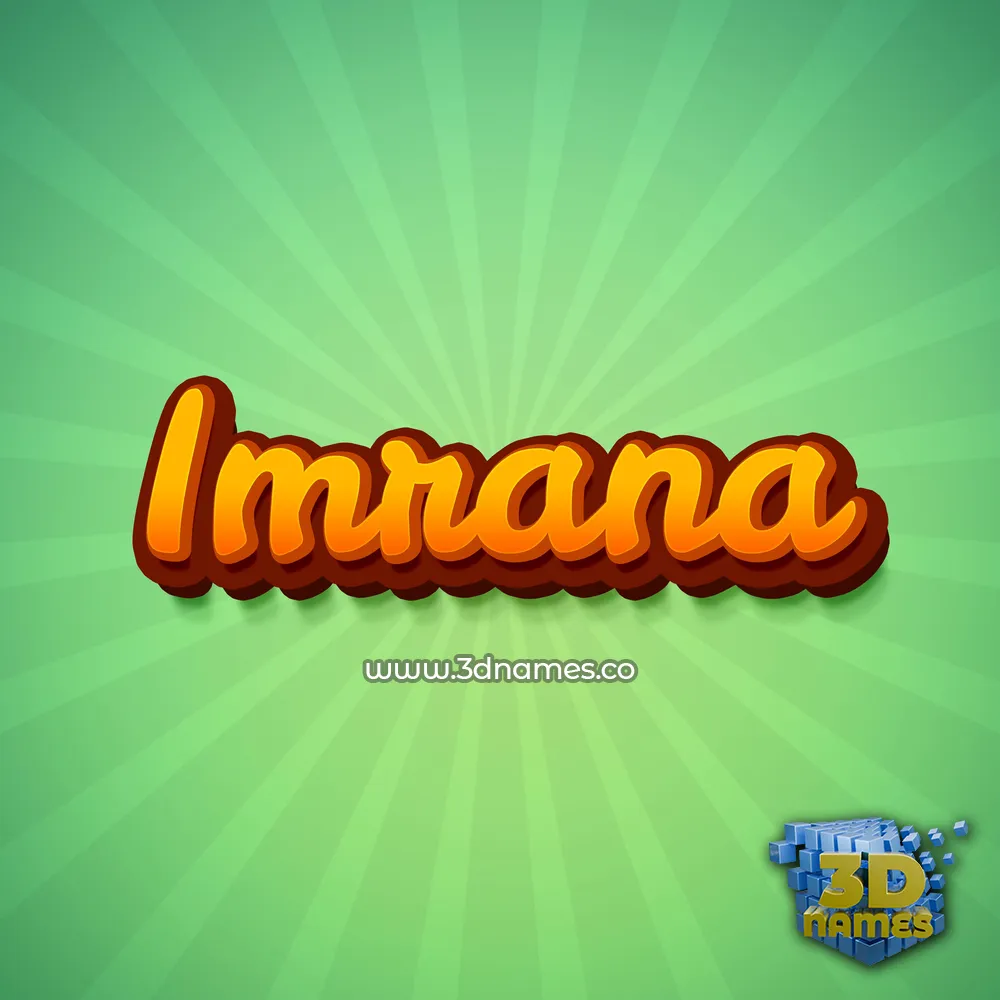imrana in Green Rays style - 3D name wallpaper