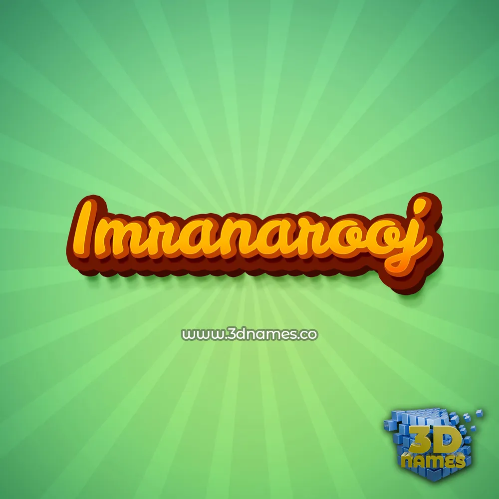 imranarooj in Green Rays style - 3D name wallpaper