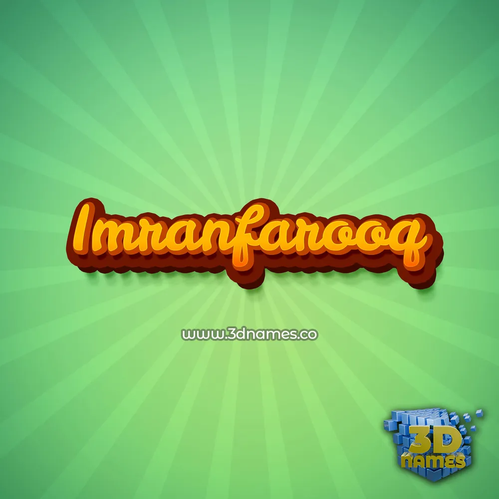 imranfarooq in Green Rays style - 3D name wallpaper