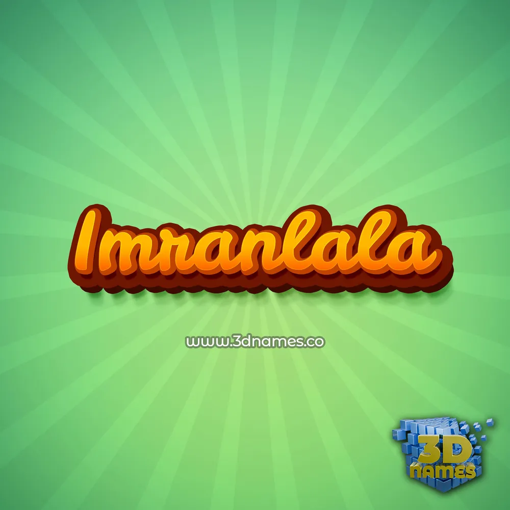imranlala in Green Rays style - 3D name wallpaper