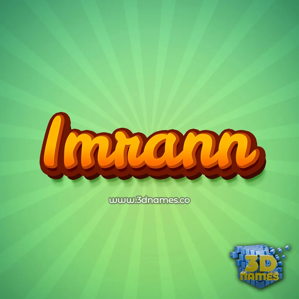 imrann in Green Rays style - 3D name wallpaper