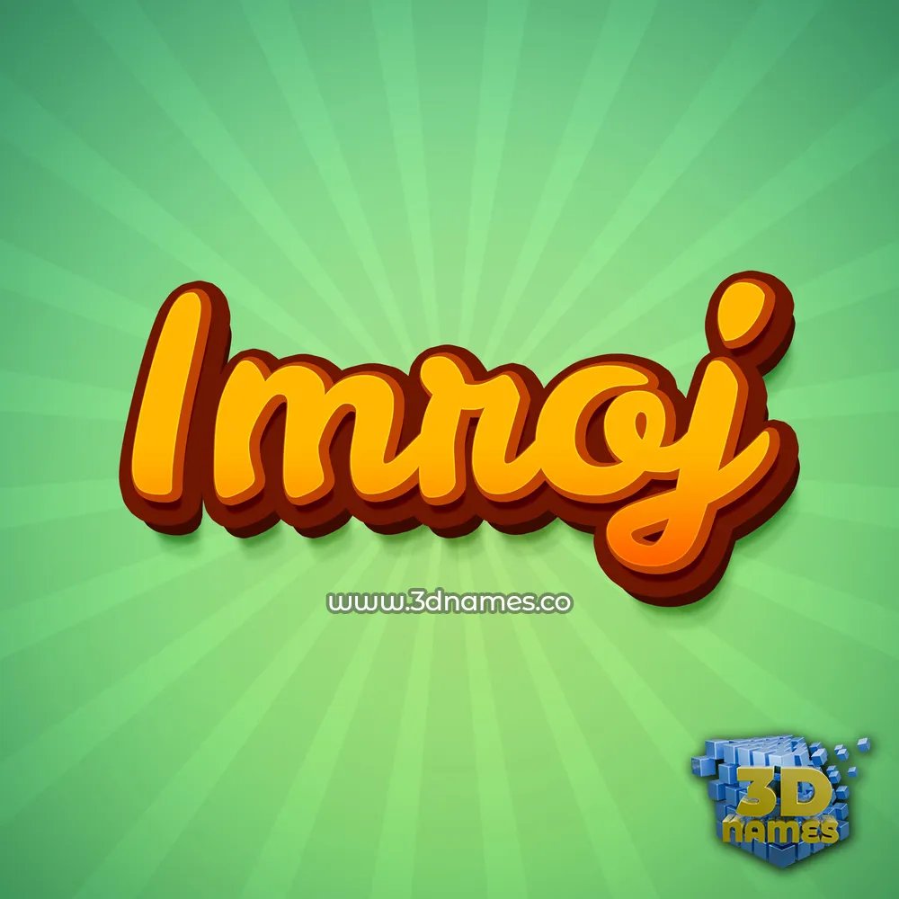imroj in Green Rays style - 3D name wallpaper