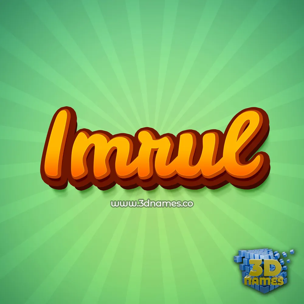 imrul in Green Rays style - 3D name wallpaper