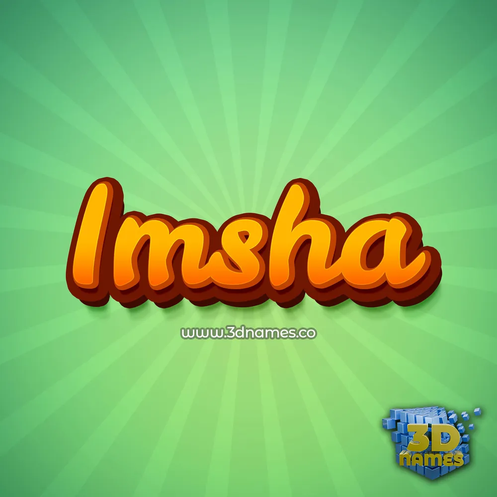 imsha in Green Rays style - 3D name wallpaper