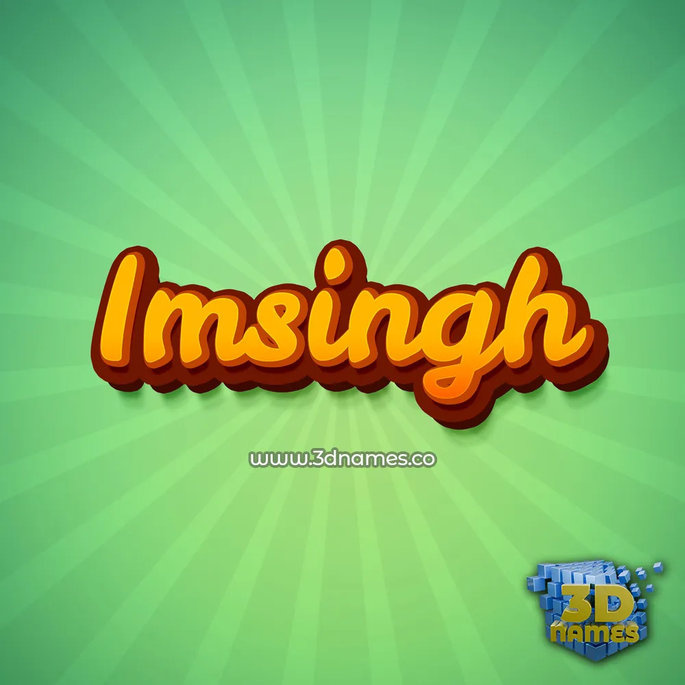 imsingh in Green Rays style - 3D name wallpaper