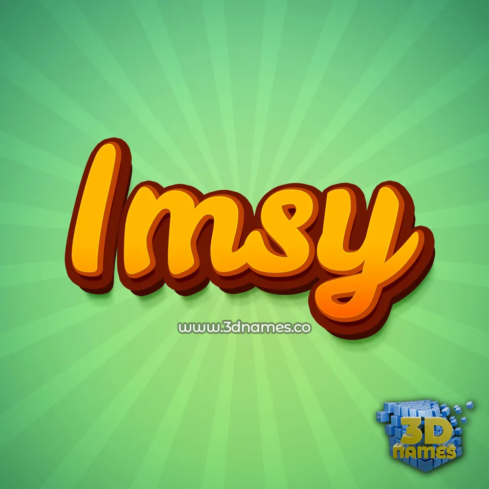 imsy in Green Rays style - 3D name wallpaper