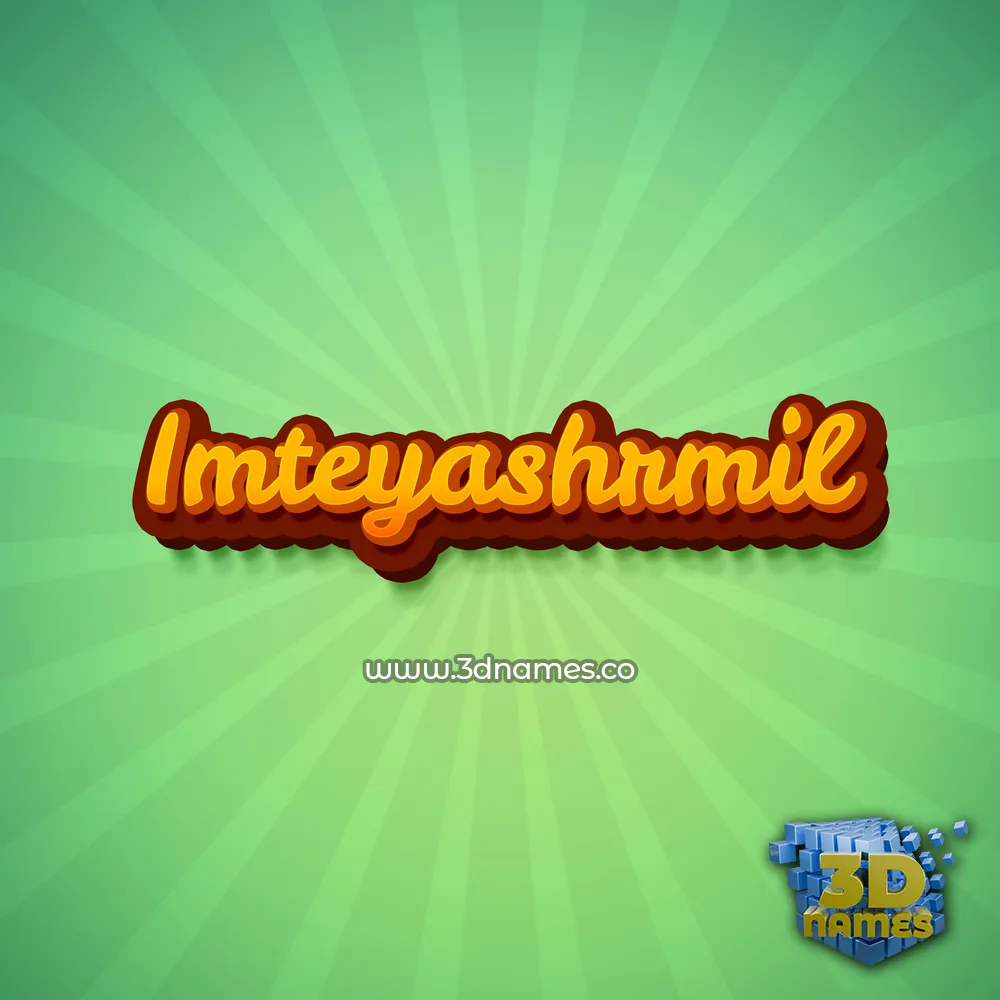 imteyashrmil in Green Rays style - 3D name wallpaper