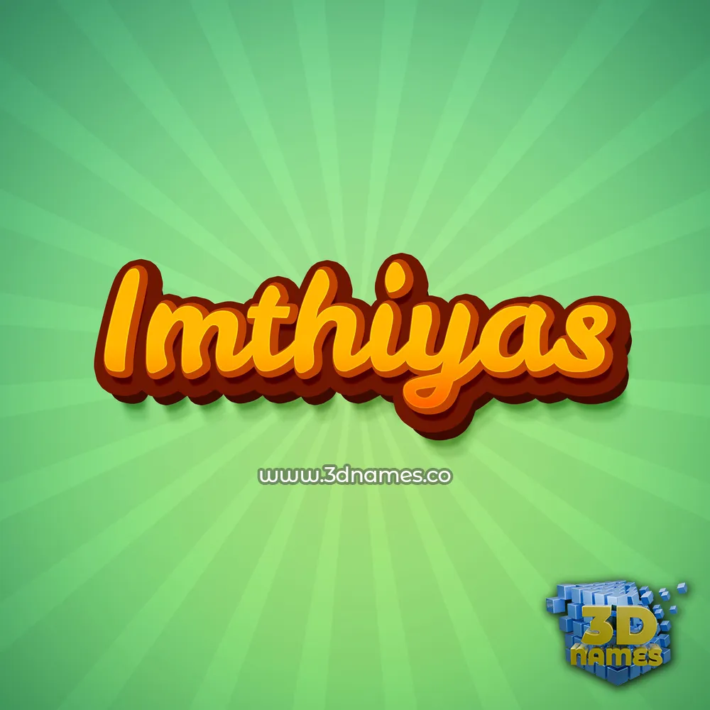 imthiyas in Green Rays style - 3D name wallpaper