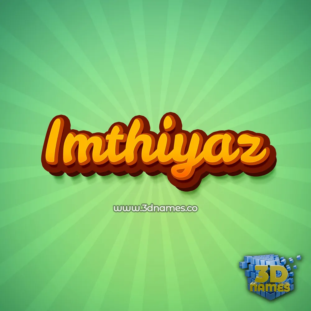 imthiyaz in Green Rays style - 3D name wallpaper
