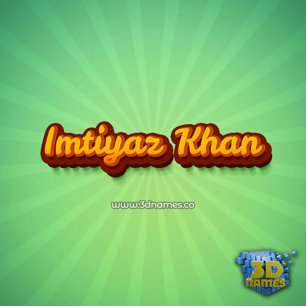 imtiyaz khan in Green Rays style - 3D name wallpaper