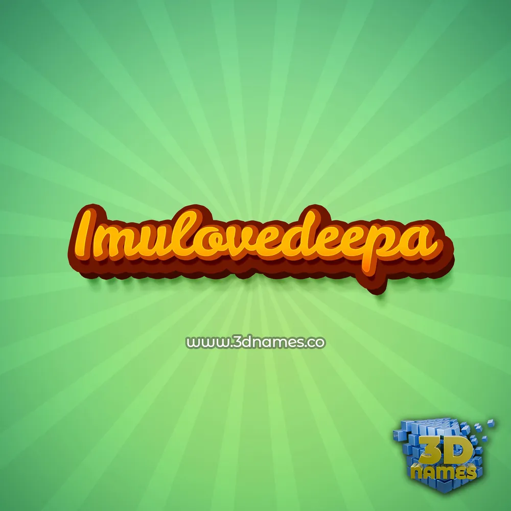 imulovedeepa in Green Rays style - 3D name wallpaper