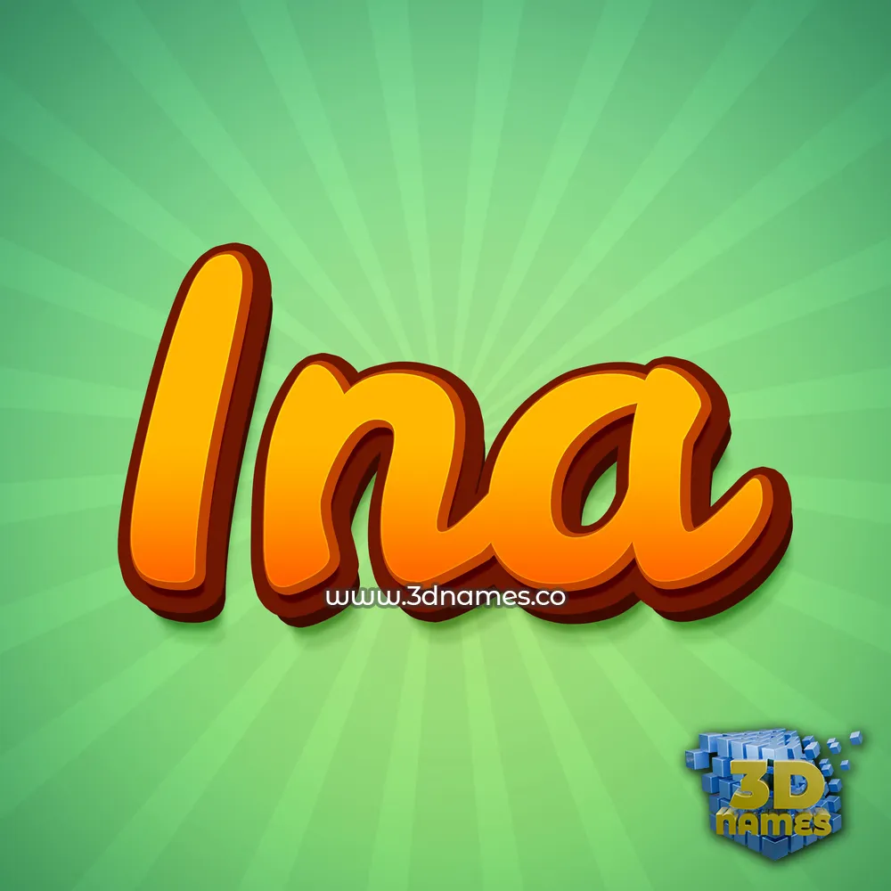 ina in Green Rays style - 3D name wallpaper