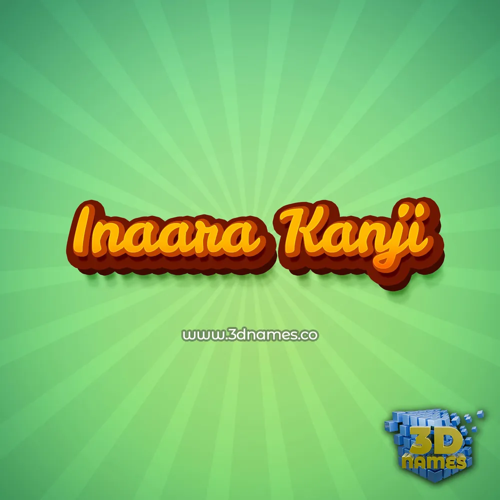 inaara kanji in Green Rays style - 3D name wallpaper