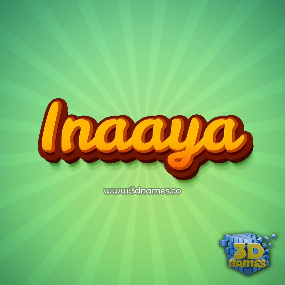 inaaya in Green Rays style - 3D name wallpaper