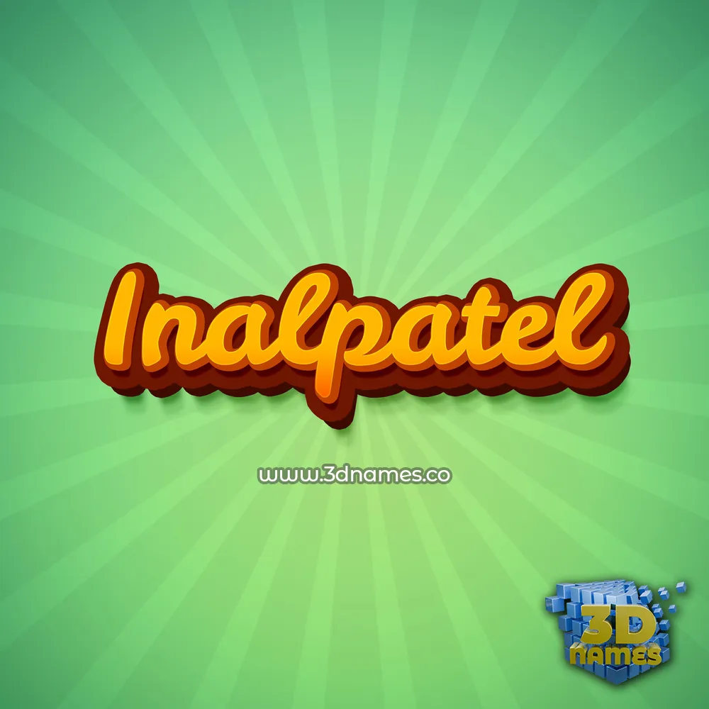 inalpatel in Green Rays style - 3D name wallpaper