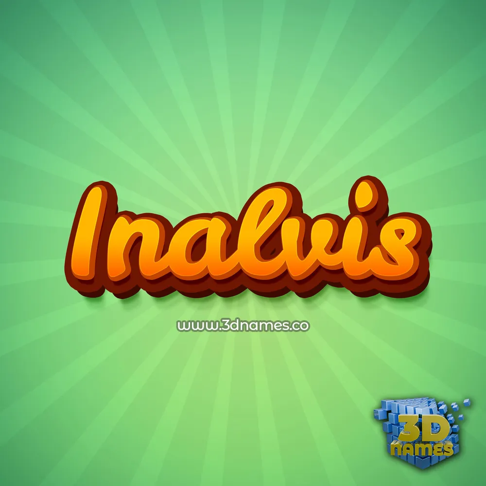 inalvis in Green Rays style - 3D name wallpaper