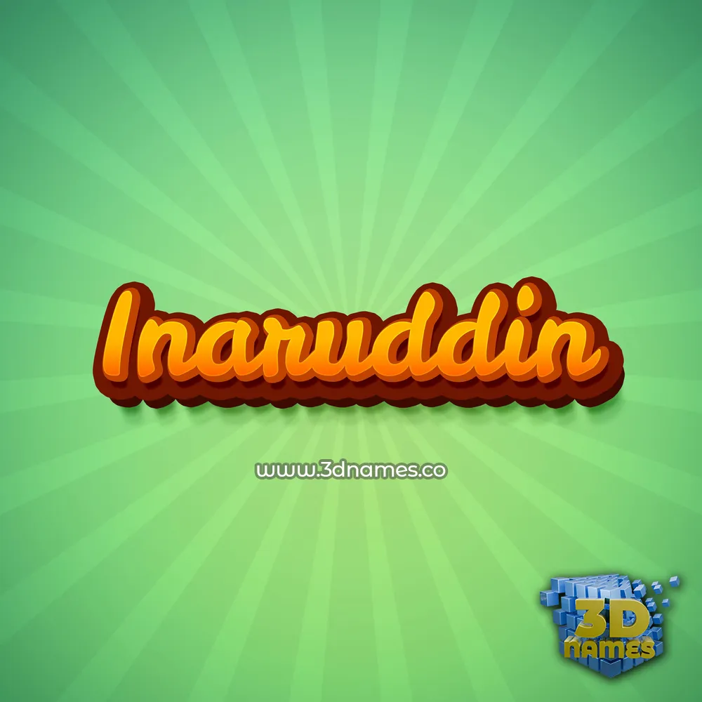 inaruddin in Green Rays style - 3D name wallpaper