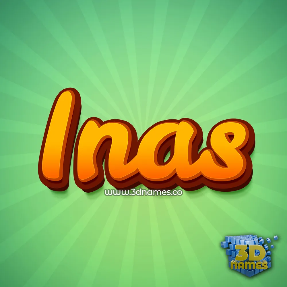 inas in Green Rays style - 3D name wallpaper