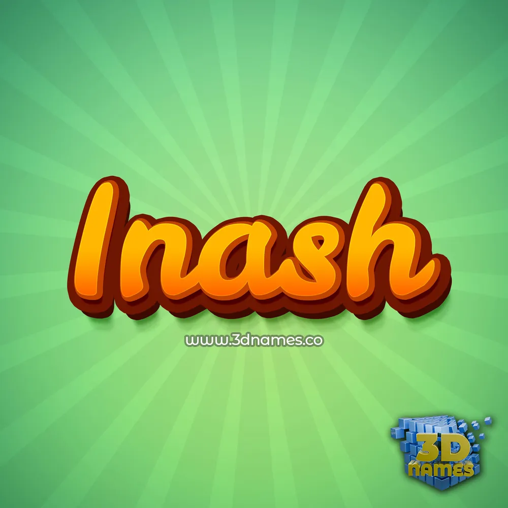 inash in Green Rays style - 3D name wallpaper
