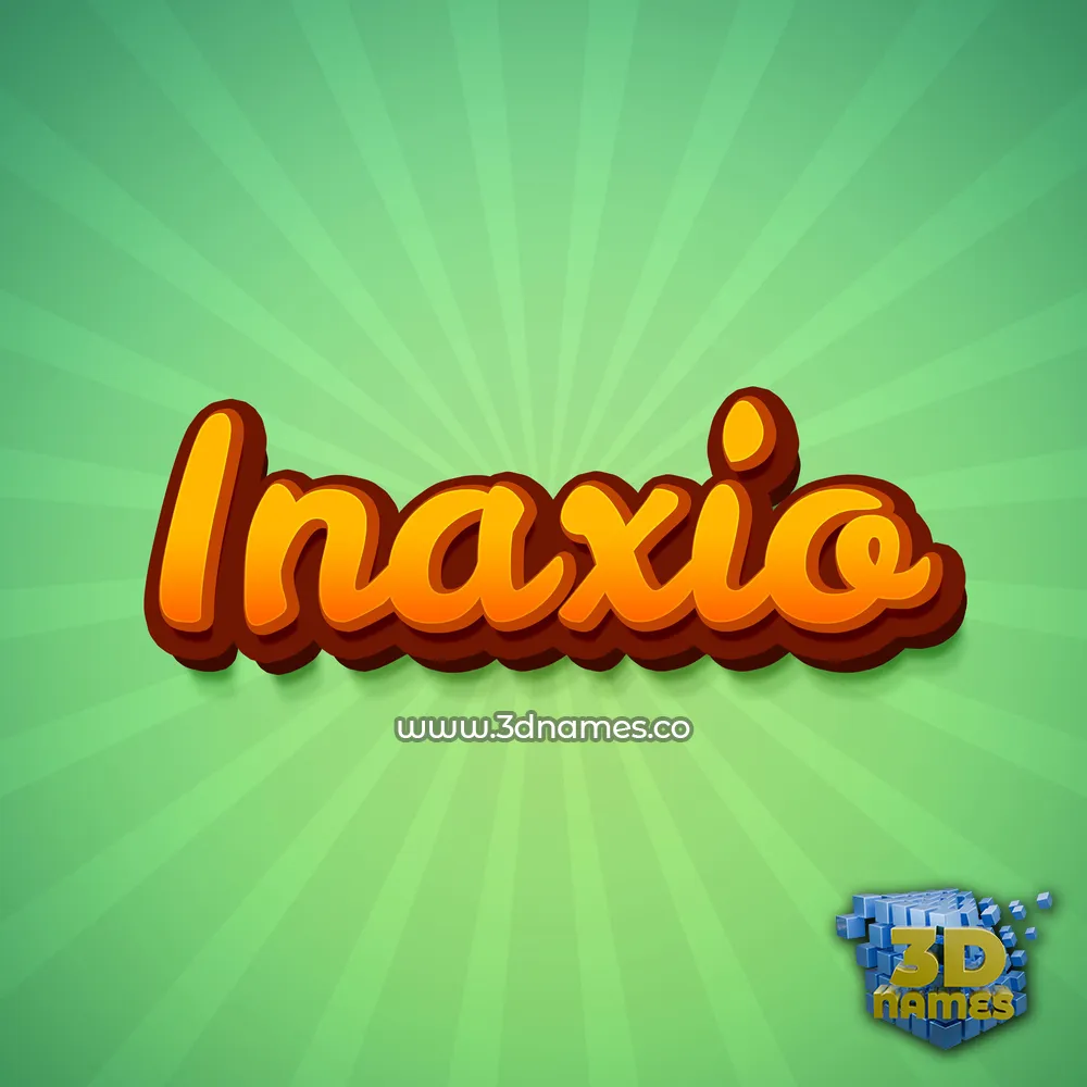 inaxio in Green Rays style - 3D name wallpaper