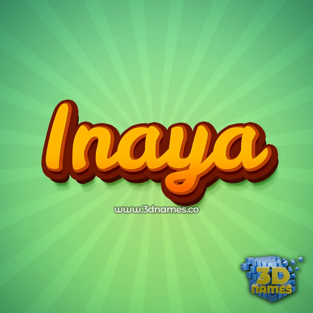 inaya in Green Rays style - 3D name wallpaper
