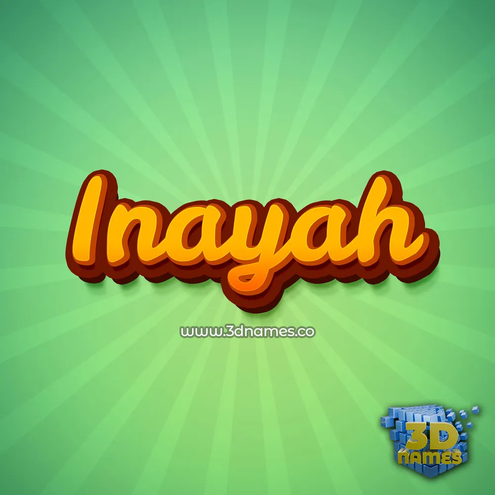 inayah in Green Rays style - 3D name wallpaper