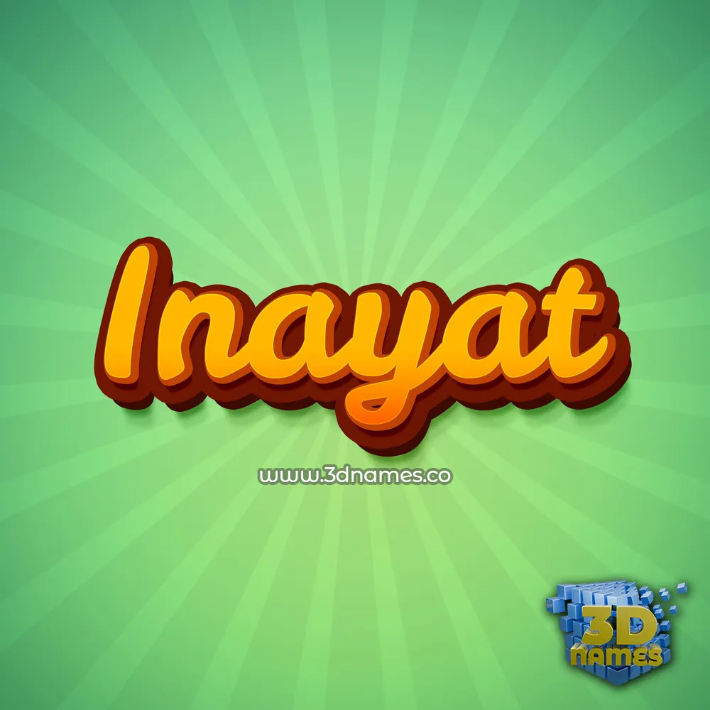 inayat in Green Rays style - 3D name wallpaper