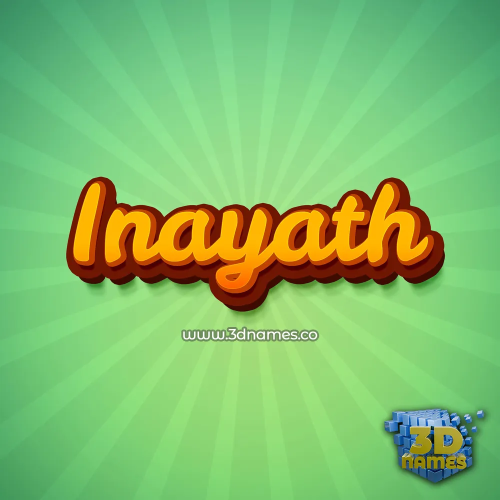 inayath in Green Rays style - 3D name wallpaper