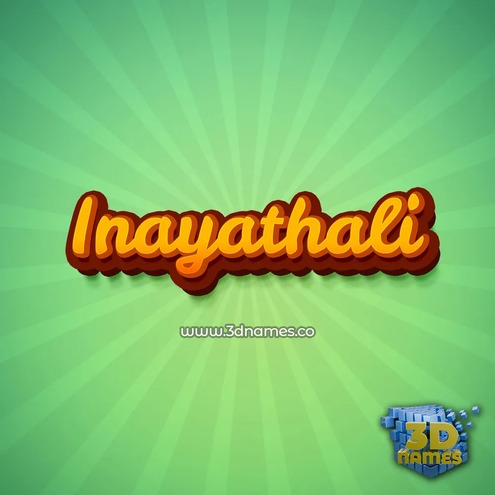 inayathali in Green Rays style - 3D name wallpaper