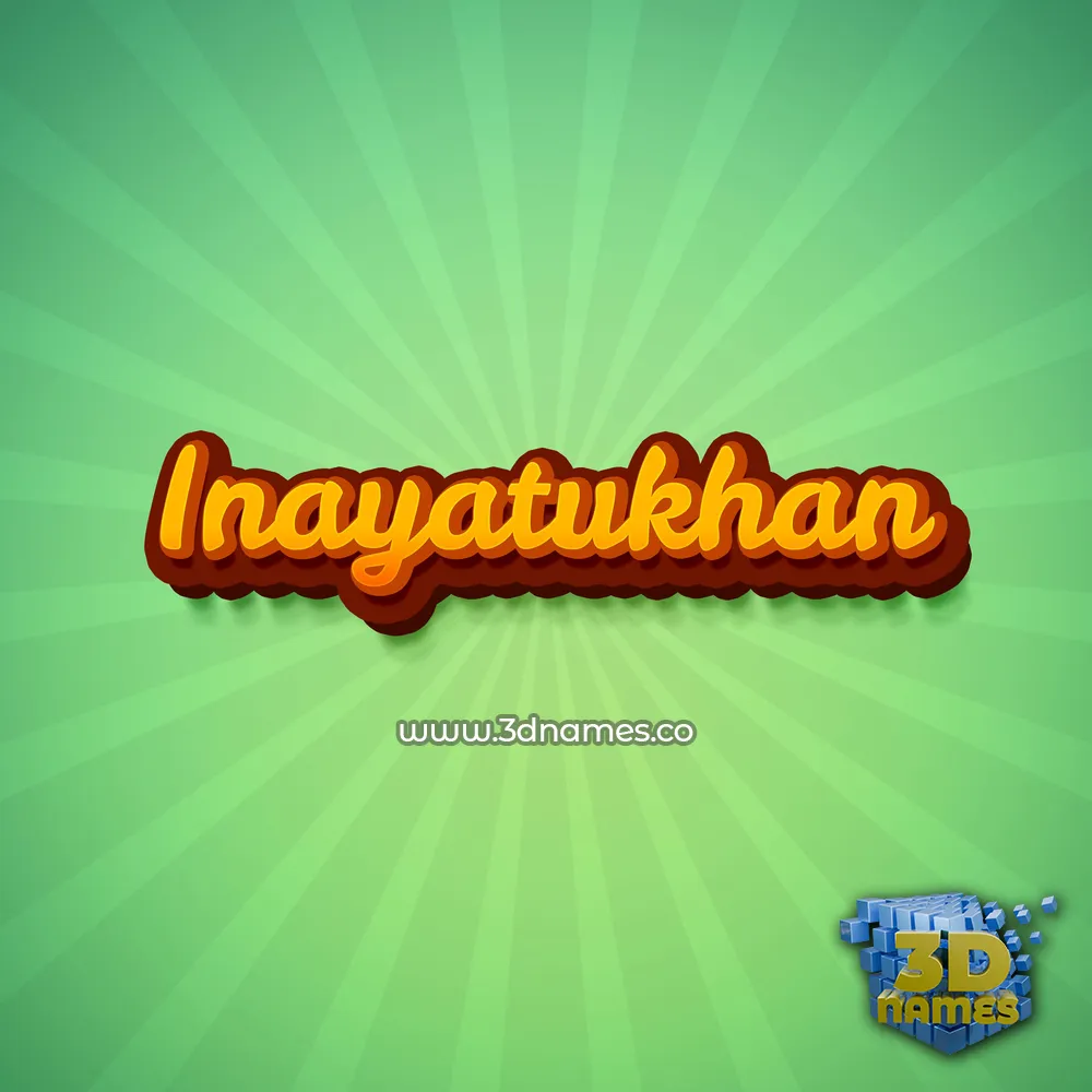 inayatukhan in Green Rays style - 3D name wallpaper