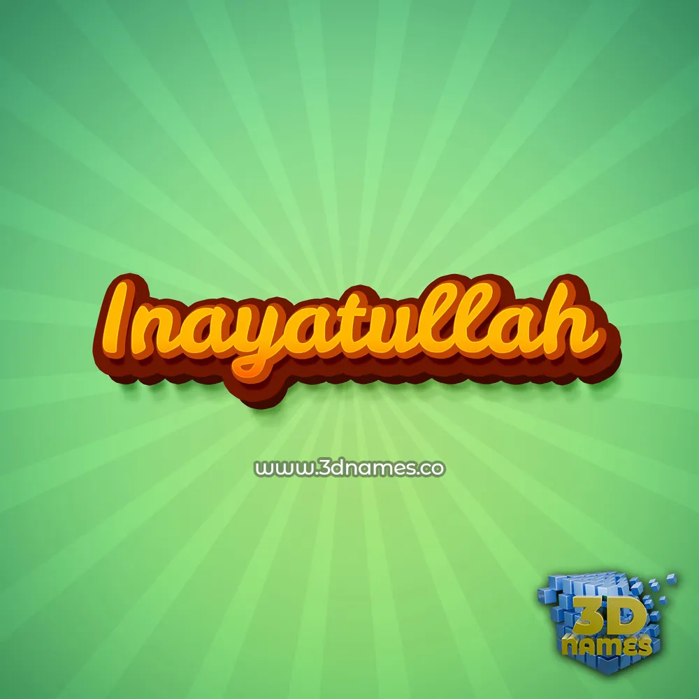 inayatullah in Green Rays style - 3D name wallpaper
