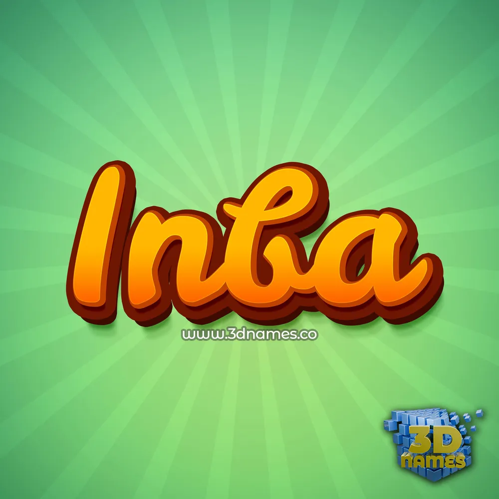 inba in Green Rays style - 3D name wallpaper