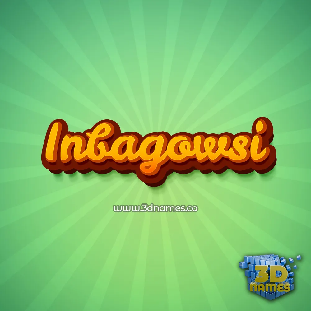 inbagowsi in Green Rays style - 3D name wallpaper