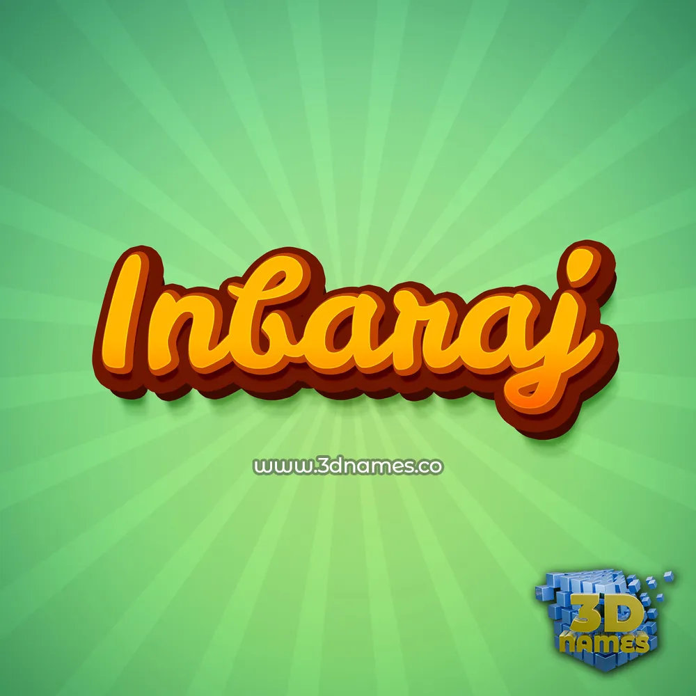 inbaraj in Green Rays style - 3D name wallpaper